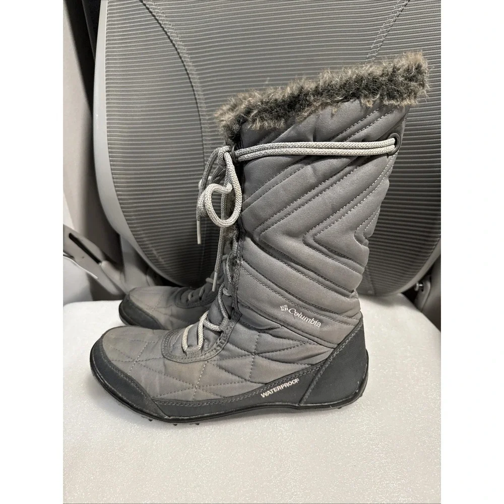 Columbia Women's Minx Mid III Black Boots Waterproof Sz 9 Winter Snow Omni- Grip